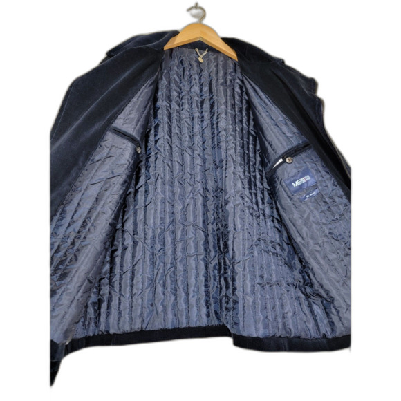 Moda Crise Slim Fit Men's Side Zip Lapel Navy Blazer Jacket - 54R - Picture 2 of 10